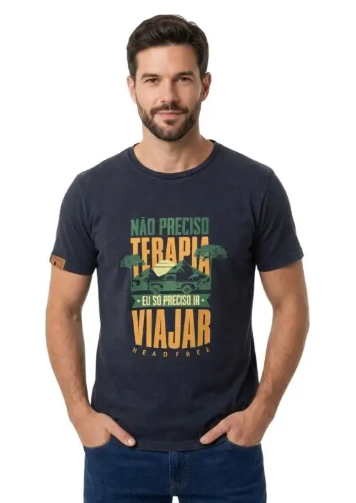 Camiseta Masculina Head Free Não Preciso de Terapia 