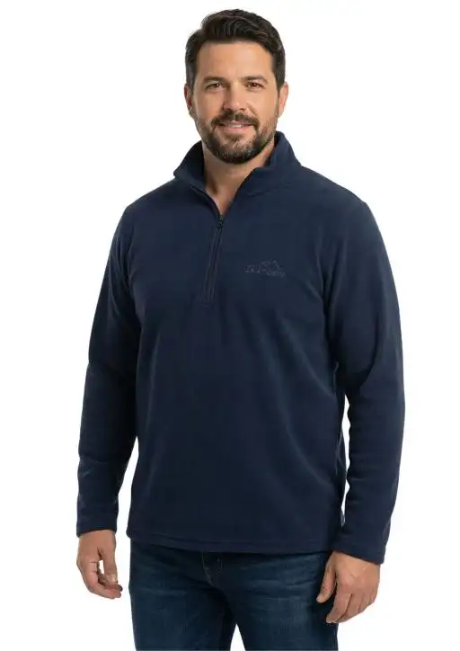 Blusa Plus size Soft Fleece Masculina Estanciero  Meio Ziper
