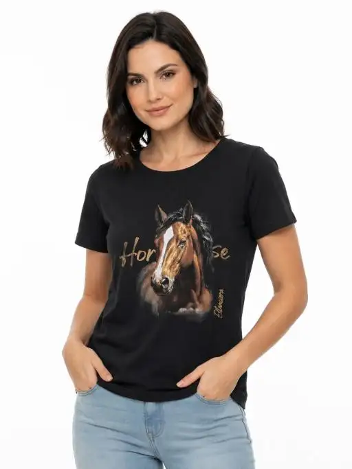 Shirt Feminina Estanciera Horse Foil